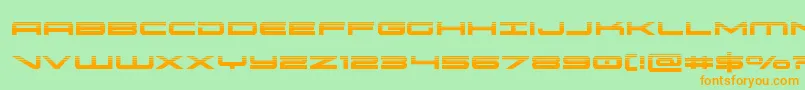oramachalf-Schriftart – Orangefarbene Schriften auf grünem Hintergrund