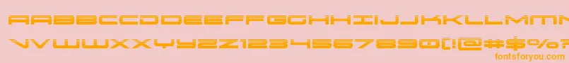 oramachalf-Schriftart – Orangefarbene Schriften auf rosa Hintergrund