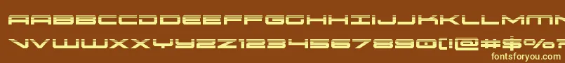 oramachalf-fontti – keltaiset fontit ruskealla taustalla