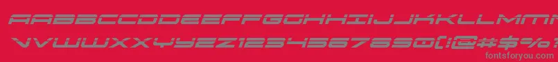 oramaclaserital-Schriftart – Graue Schriften auf rotem Hintergrund
