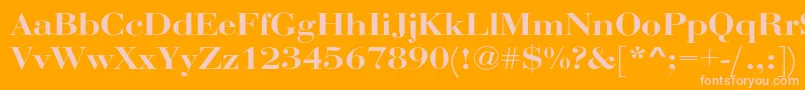 Fonte RothniextBold – fontes rosa em um fundo laranja