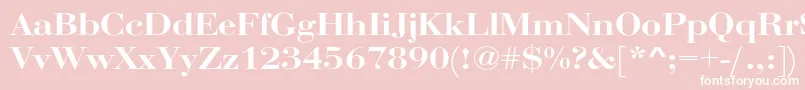 Fonte RothniextBold – fontes brancas em um fundo rosa