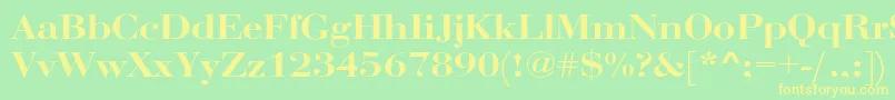 フォントRothniextBold – 黄色の文字が緑の背景にあります