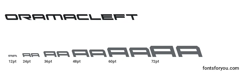 Размеры шрифта Oramacleft