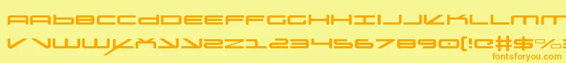 フォントoramaclight – オレンジの文字が黄色の背景にあります。