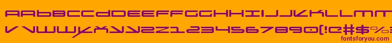 oramaclight-Schriftart – Violette Schriften auf orangefarbenem Hintergrund