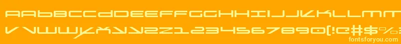 oramaclight-Schriftart – Gelbe Schriften auf orangefarbenem Hintergrund