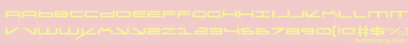 oramaclight-fontti – keltaiset fontit vaaleanpunaisella taustalla