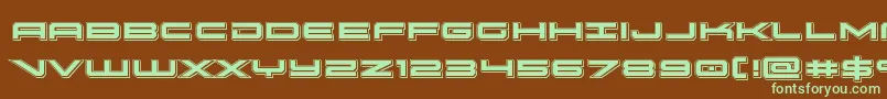 oramacpunch-fontti – vihreät fontit ruskealla taustalla