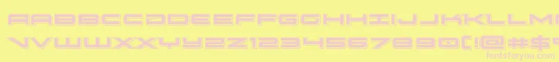フォントoramacpunch – ピンクのフォント、黄色の背景