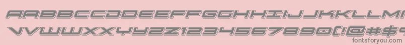oramacpunchital-fontti – harmaat kirjasimet vaaleanpunaisella taustalla