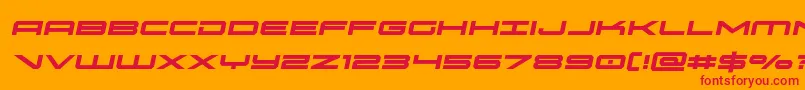oramacsemital-Schriftart – Rote Schriften auf orangefarbenem Hintergrund