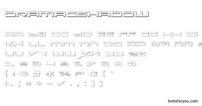 Шрифт Oramacshadow (136216) – алфавит, цифры, специальные символы
