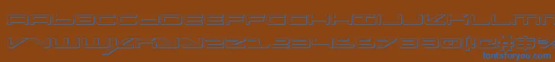 フォントoramacshadow – 茶色の背景に青い文字