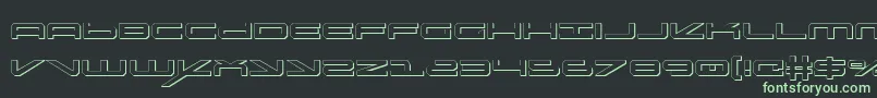 oramacshadow-Schriftart – Grüne Schriften auf schwarzem Hintergrund