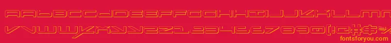 oramacshadow-Schriftart – Orangefarbene Schriften auf rotem Hintergrund