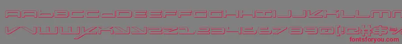 フォントoramacshadow – 赤い文字の灰色の背景
