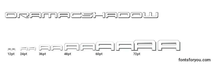 Размеры шрифта Oramacshadow (136216)