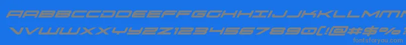 oramacsuperital Font – Gray Fonts on Blue Background
