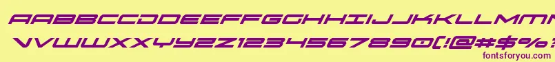 oramacsuperital Font – Purple Fonts on Yellow Background