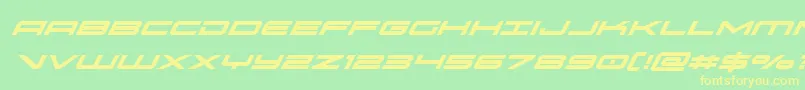 oramacsuperital Font – Yellow Fonts on Green Background