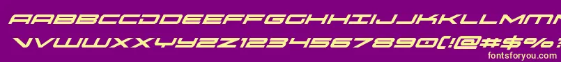 Шрифт oramacsuperital – жёлтые шрифты на фиолетовом фоне