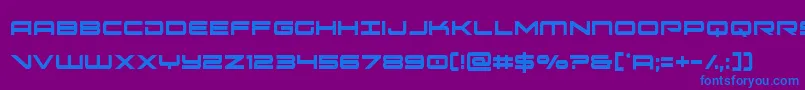 oramacxtracond-Schriftart – Blaue Schriften auf violettem Hintergrund