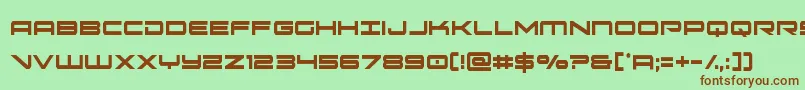 フォントoramacxtracond – 緑の背景に茶色のフォント