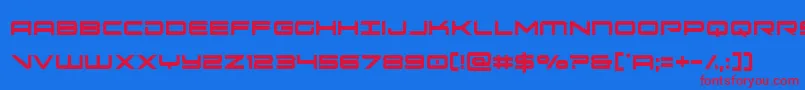 oramacxtracond Font – Red Fonts on Blue Background