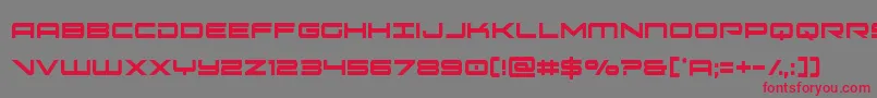 oramacxtracond-Schriftart – Rote Schriften auf grauem Hintergrund