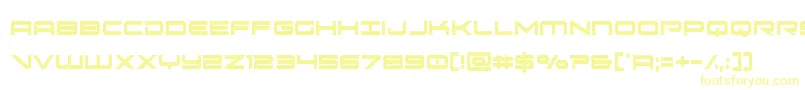 フォントoramacxtracond – 白い背景に黄色の文字