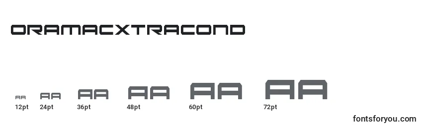 Размеры шрифта Oramacxtracond