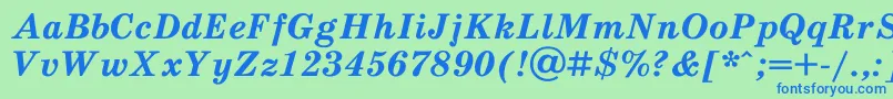 Schoolb4 Font – Blue Fonts on Green Background