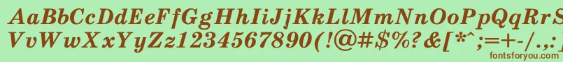 Schoolb4 Font – Brown Fonts on Green Background