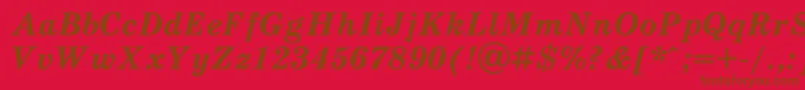 Czcionka Schoolb4 – brązowe czcionki na czerwonym tle