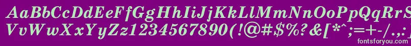 Schoolb4 Font – Green Fonts on Purple Background