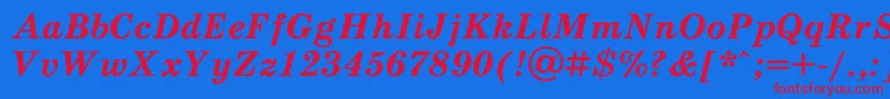 Schoolb4 Font – Red Fonts on Blue Background