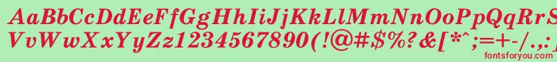 Schoolb4 Font – Red Fonts on Green Background