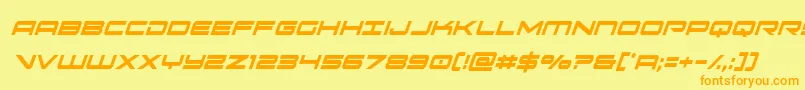 oramacxtracondital Font – Orange Fonts on Yellow Background