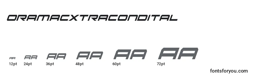 Oramacxtracondital Font Sizes
