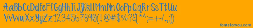 OrangeBlossoms Font – Blue Fonts on Orange Background