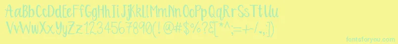 Police OrangeBlossoms – polices vertes sur fond jaune
