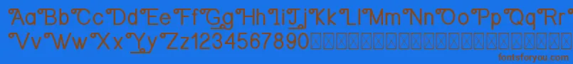 OrangejusDemo Font – Brown Fonts on Blue Background