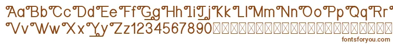 OrangejusDemo-fontti – ruskeat fontit valkoisella taustalla