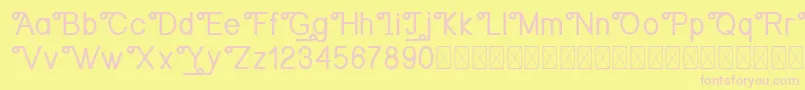 OrangejusDemo-fontti – vaaleanpunaiset fontit keltaisella taustalla