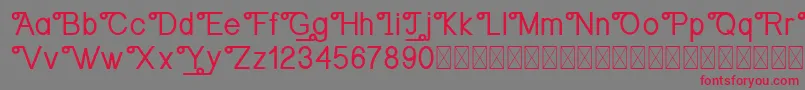 フォントOrangejusDemo – 赤い文字の灰色の背景