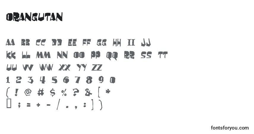 Schriftart ORANGUTAN (136223) – Alphabet, Zahlen, spezielle Symbole