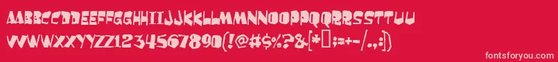 ORANGUTAN Font – Pink Fonts on Red Background