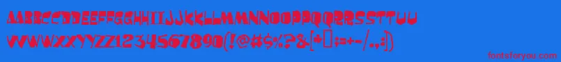 ORANGUTAN Font – Red Fonts on Blue Background