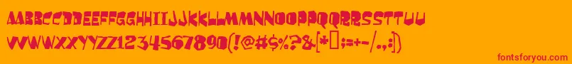 ORANGUTAN Font – Red Fonts on Orange Background